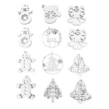 Kit 12 Enfeites Para Arvore De Natal Em Mdf Modelo 4