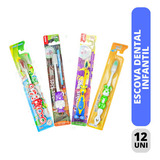 Kit 12 Escova Dental Infantil Crianças Cores Sortidas Full