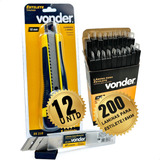 Kit 12 Estilete Profissional Emborrachado 200 Lamina 18mm