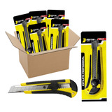 Kit 12 Estilete Profissional Lâmina 18mm Com Trava Atacado