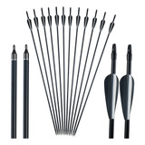 Kit 12 Flechas De Fibra De Vidro Practical Carbon Rotativa