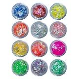 Kit 12 Folhas Decoração E Encapsulamento De Unhas Alongamento Multicolor