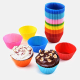 Kit 12 Formas Silicone Cupcake Forminhas Cupcake Bolo Muffin Cor Colorido Hbmix