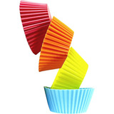 Kit 12 Formas Silicone Cupcake Muffins Forminhas Redonda 7cm Air Fry Forno Microondas Pogala