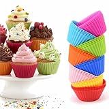 Kit 12 Formas Silicone Mini Cupcake Bolo Muffin Assadeira Free BPA Forma De Silicone Cor Diversas 