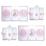 Kit 12 Fraldas De Pano Bordadas 6 De Ombro E 6 De Boca ROSA 2