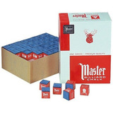 Kit 12 Giz Master Taco Sinuca Bilhar Totó Profiss Azul preto