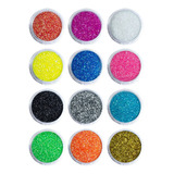 Kit 12 Glitters Para Decoração De Unhas Em Gel Multicolor