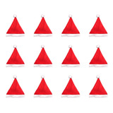 Kit 12 Gorro De Papai Noel Mamae Touca Tradicional Vermelho