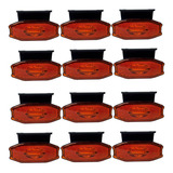 Kit 12 Lanterna Lateral Caminhão Carreta Guerra Led Âmbar