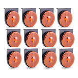 Kit 12 Lanterna Lateral Led Carreta Suporte Ambar 85mm