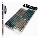 Kit 12 Lápis Preto Olhos Delineador Com Apontador Atacado