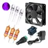 Kit 12 Led 5mm Ultravioleta+resistor+fonte +fan+conectores