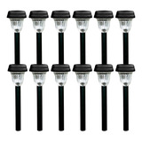Kit 12 Luminária Espeto Solar Poste De Jardim Decoração Led