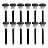 Kit 12 Luminária Espeto Solar Poste De Jardim Decoração Led