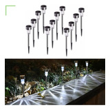 Kit 12 Luminária Espeto Solar Poste Jardim Recarregável Led