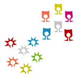 Kit 12 Marcador Taça De Vinho Identificador Copo Silicone