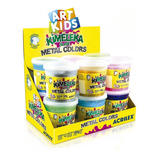 Kit 12 Massa Modelar Kimeleka Slime Metalica Cores Acrilex