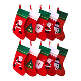 Kit 12 Meia Papai Noel Natal Enfeite Natalino Feltro