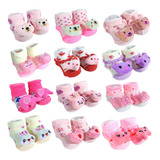 Kit 12 Meias Sapatinho Pantufas Infantil Bebes Feminino Rn