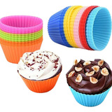 Kit 12 Mini Formas Cupcake Silicone Bolo Muffin Assadeira Nf