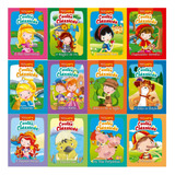 Kit 12 Mini Livro Contos De Fada Clássicos Histórias Infantil Fábulas