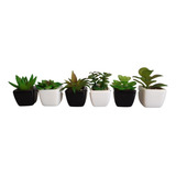 Kit 12 Mini Suculentas Artificiais Vasinho Cerâmica
