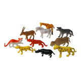 Kit 12 Miniatura Brinquedo Animais Selvagens Selva Plástico