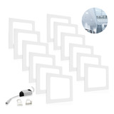 Kit 12 Painel Plafon Led 12w Embutir Quadrado Luminária Frio