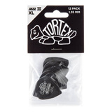 Kit 12 Palhetas Dunlop Tortex Jazz Ill Xl Made In Usa Cor Preto 1 35mm