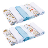 Kit 12 Paninhos De Boca Bebe Infantil Toalhinha 100 Algodão