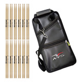 Kit 12 Pares De Baquetas Bateria 7a Bag Estojo Executive
