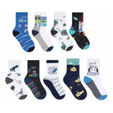 Kit 12 Pares De Meias Infantil Estampadas Masculino Menino