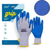 Kit 12 Pares Luva Algodão Banho Látex Corrugado Grip Ca18007