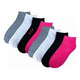 Kit 12 Pares Meia Feminina Cano Curto Soquete Colorido