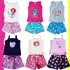 Kit 12 Peças - 6 Blusinha + 6 Shorts Verão Infantil Feminino