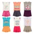 Kit 12 Peças 6 Conjunto Infantil Roupa Menina Short Camiseta