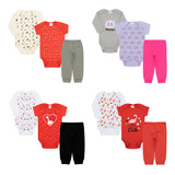 Kit 12 Peças De Roupa Infantil Suedine Kit 8 Body 4 Mijão 