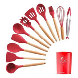 Kit 12 Peças Utensílios Cozinha Colheres Silicone