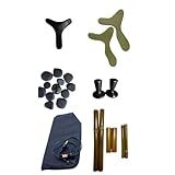 Kit 12 Pedras Vulcânicas 2 Massageadores Cogumelo Pantala Facial Bolsa Térmica Par De Pantalas Bambuterapia Preto 