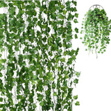 Kit 12 Pendente Planta Artificial Folha Hera 24 Metros
