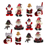 Kit 12 Pendentes Papai Noel Enfeite Arvore Natal Decoração