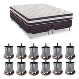 Kit 12 Pés Para Cama Box Solteiro Casal Queen King 6cm