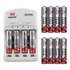 Kit 12 Pilhas Aaa 1000mah +carregador Super Rápido Aa/aaa/9v