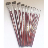 Kit 12 Pincéis Keramik Pintura Óleo E Acrílica Ref 121
