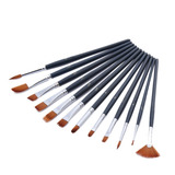 Kit 12 Pinceis Para Pintura Aquarela Oleo Acrilica