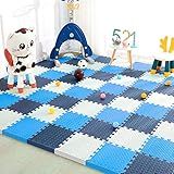 Kit 12 Placas Tatame Tapete Eva Infantil Fitness Bebe P Menino Zook Imports Azul