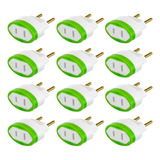 Kit 12 Plugue Adaptador Tomada 2p Pino Chato Americano 250v 10a Daneva