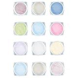 Kit 12 Pó Sereia Nail Art Cintilante Candy Color Furta-Cor
