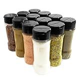 Kit 12 Potes De Tempero Condimento Com Tampa Dosadora De Plástico Etiquetas